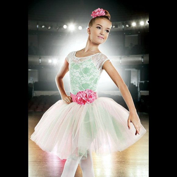 Weissman Ivory & Green Tutu Leotard Set (Read!) - Picture 1 of 9